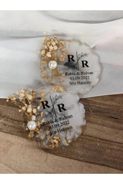 Sultan Tasarım 25 Adet 6 Cm Çiçekli Söz Nişan Düğün Kız Erkek Bebek Yenidoğan...