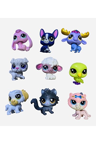 Minişler Pet Shop Miniş Lps Oyuncak 9lu Set Littlest Pet Shop