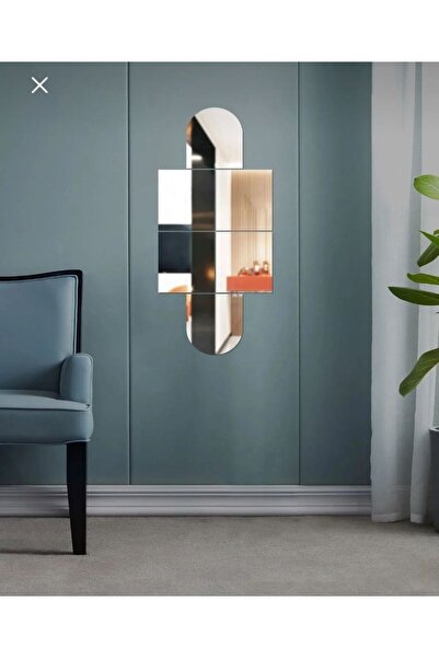 tera reklam Dekoratif Kare ve Oval Ayna Pleksi Gümüş Aynalı Duvar Dekoru (15x...