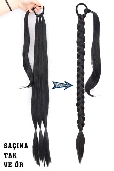 LOLLY PONY Extra Long 1 Meter Ponytail Braid Hair Black