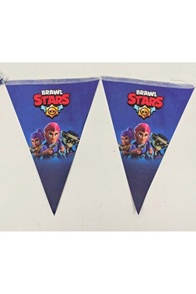 TURKUAZ PARTY راية مثلثة 10 ورقات - براول ستارز - 17x23 سم