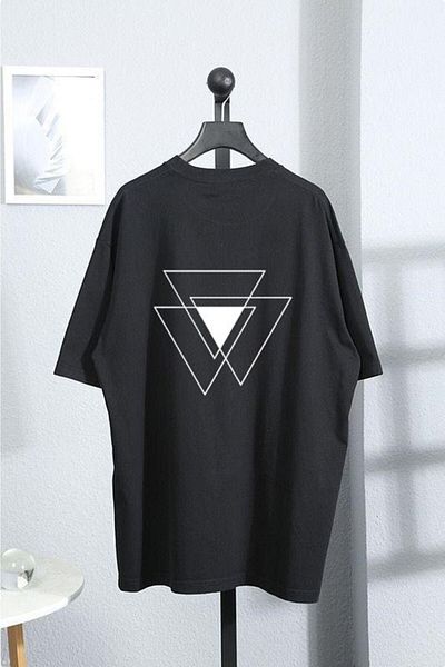 Pink Sky Unisex Minimal Printed Black/white Oversize T-shirt