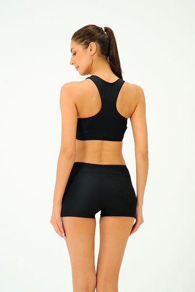 vawensea Women's Solid Color Badili Sports Swimmer Bikini Black (with Chest Pad)