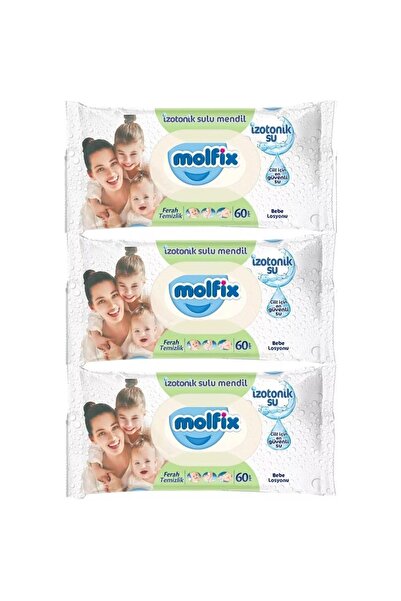 Molfix Izotonik Sulu Ferah Temizlik Islak Havlu Mendil 3lü 180 Yaprak