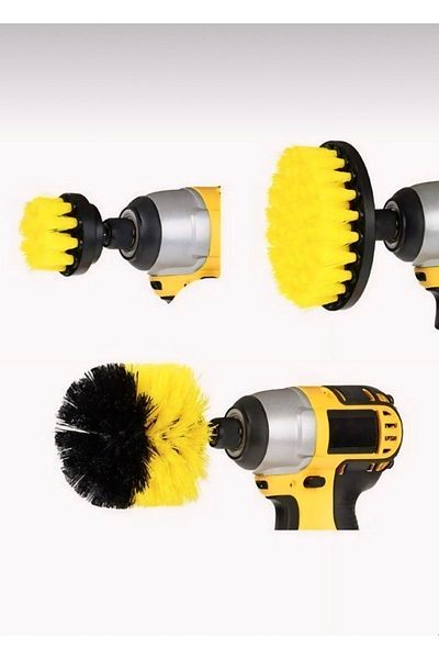 Mi-ÇA HOME 3 Pieces of Cleaning Brush Set Attached to the Drill Bit - Head Mop