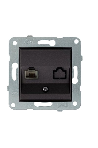 VİKO Linnera Life Gece Siyahı Tekli Data Cat-6 Internet Prizi Çerçeveli - 90444078