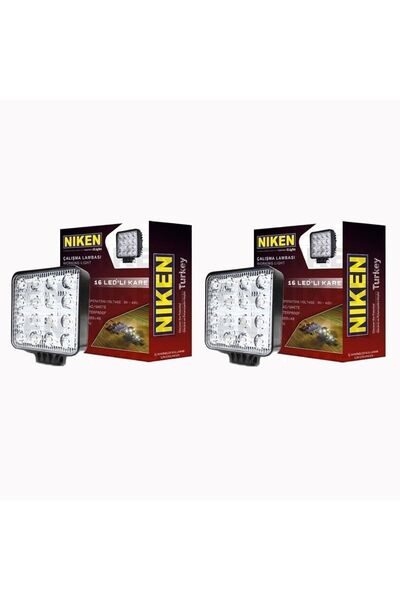 Niken Pro 16 Led Kare Off Road Sis Farı Çalışma Lambası 2 Adet 12-24v 27w