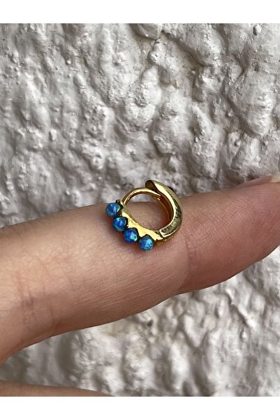 ds denizden silver Tekli gümüş opal taşlı tragus halka piercing- 1 adet