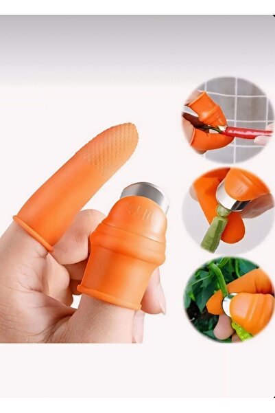 Mi-ÇA HOME Pratik Baş Parmak Koruyucu Eldiven Sebze Meyve Soyucu Kesme Ayıkla...