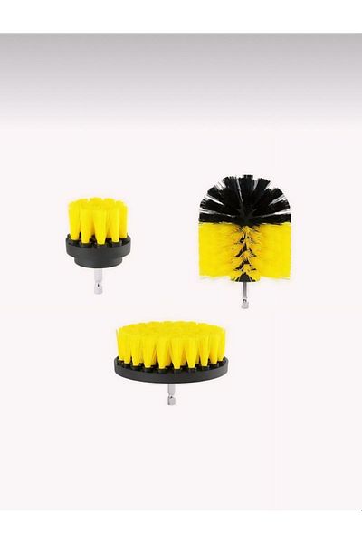 Mi-ÇA HOME 3 Pieces of Cleaning Brush Set Attached to the Drill Bit - Head Mop