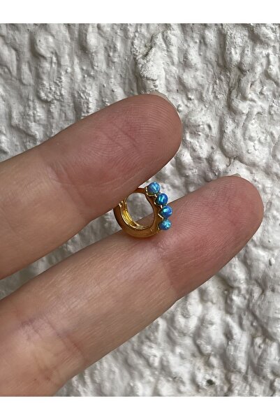 ds denizden silver Tekli gümüş opal taşlı tragus halka piercing- 1 adet