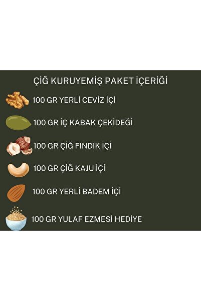Antep Pazarı Çiğ Kuruyemiş Paketi - 5'li