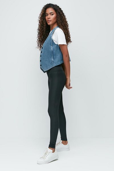C&City Lange Sportleggings mit hohem elastischem Bund 9401 Schwarz