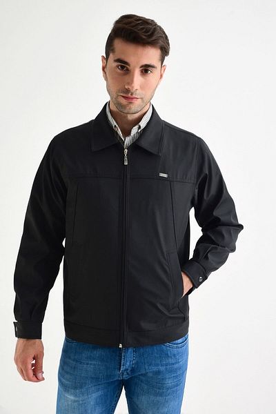 DYNAMO Ανδρικό μαύρο παλτό Classic Comfortable Fit
