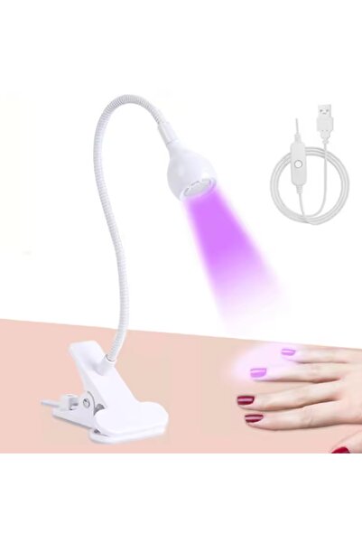 gaman BEYAZ 3W UV LED Tırnak Kurutucu Ultraviyole Esnek Klipsli Masa USB Jel ...