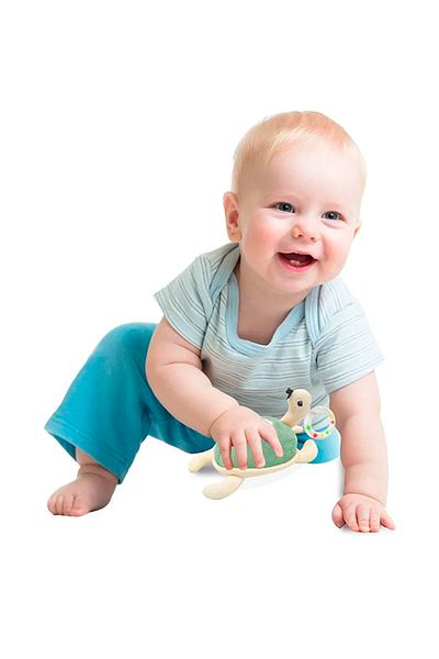 TRENDİMİZBİR Green Plush Baby Toy - Turtle with Rattle