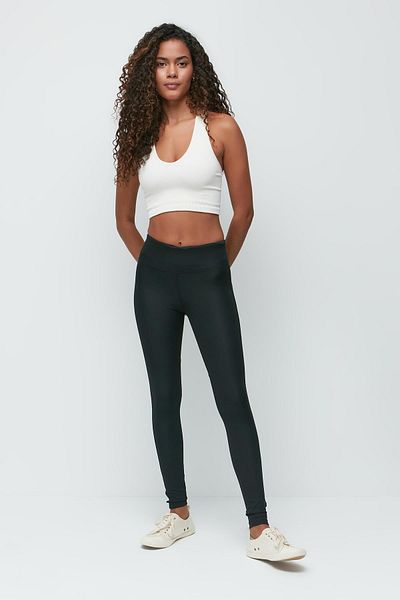 C&City Lange Pop-Up-Sportleggings mit hoher Taille 9400 Schwarz