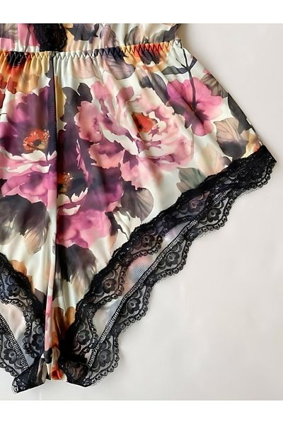 Rasabeauty Salopetă din șifon Nyza - Cămașă de noapte cu detaliu din dantelă