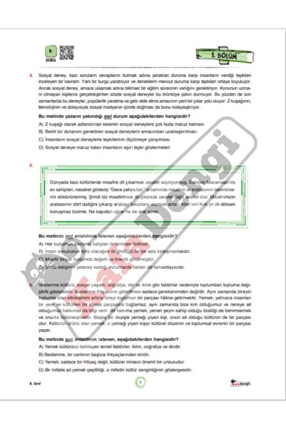 Kafa Dengi Yayınları 8.sınıf Net Pragraf Yeni