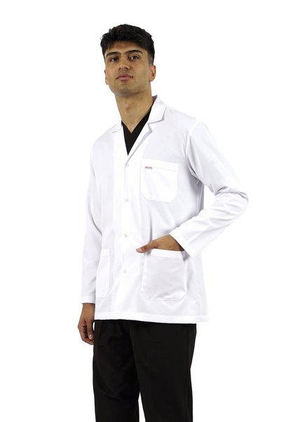 SEZA TEKSTİL Gömlek Yaka Ceket Boy Beyaz Önlük Erkek Doktor Öğretmen Hemşire Laboratuvar Önlüğü