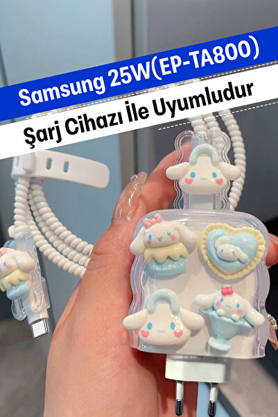 WANNA PROTECT Samsung 25W (EP-TA800) Uyumlu Şarj Başlığı Adaptörü Koruma Kabl...