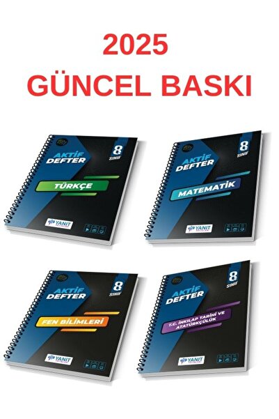 Yanıt Yayınları 8. Sınıf Türkçe Matematik Fen İnkılap LGS Aktif Defter Seti 2...