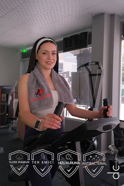 denizlicotton Cotton Embroidered Athlete Towel - Anti-Bacterial and Sweat Absorbent Boxing Tennis Fitness Plates