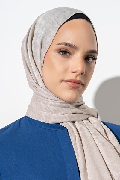 JAWEL Kadın Tesettür Jakarlı Küçük Desen Kazayağı Şal