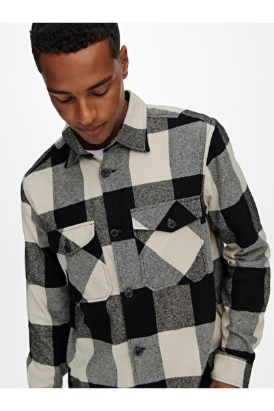 Only & Sons ONSMILO LS CHECK OVERSHIRT NOOS Odun Gömlek