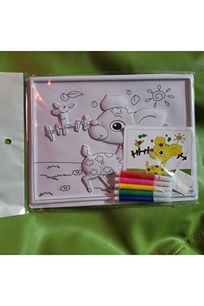 XENO COMPANY Kabartmalı Çocuk Boyama Seti 5 Renk Keçeli Kalem Hediyeli