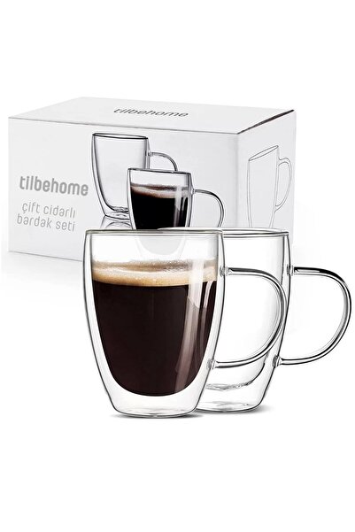 Tilbe Home Double Wall Cup Glass Mug 310 Ml Home Office Espresso Coffee Cup Borosilicate With Handle Tea Cup
