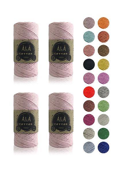 aladepo Κλωστή Amigurumi - Πλεκτό Βαμβάκι, Πρόσκρουσμα 1,5mm, 4x100g Σύνολο 400g