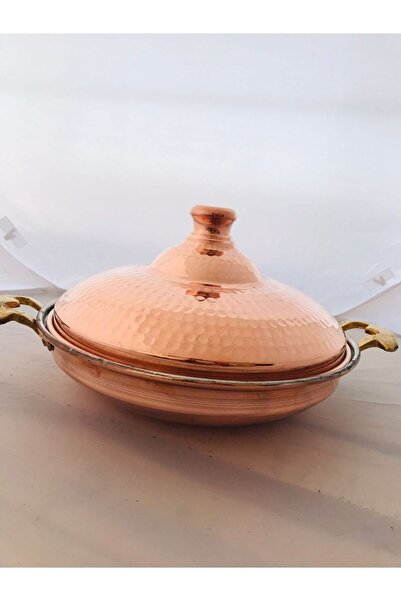 Zinnun Bakır Kapaklı Sac Tava/kavurma Tavası 28 Cm