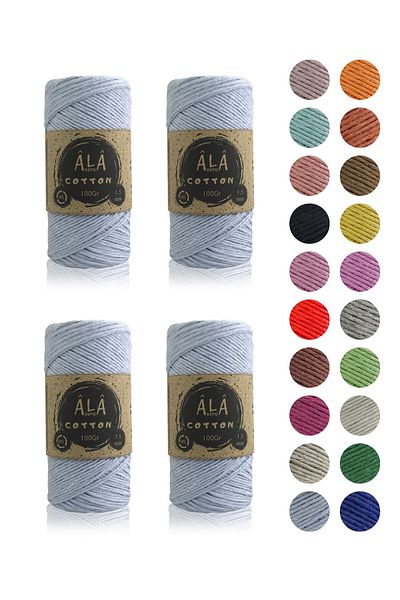 aladepo Κλωστή Amigurumi - Πλεκτό Βαμβάκι, Πρόσκρουσμα 1,5mm, 4x100g Σύνολο 400g