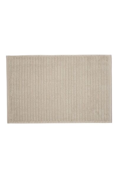 Gleam Atelier Kum Rengi Ince Çizgili Pamuklu Ayak Havlusu , 40*60 Cm , %100 P...