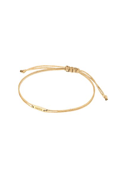 ELLI Armband Plättchen Nylonband Khaki 925 Sterling Silber Vergoldet