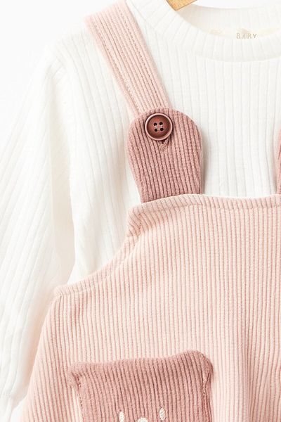 Banamio Velvet Gilet Set with Balloon Skirt - Ruby Teddy Bear Detail
