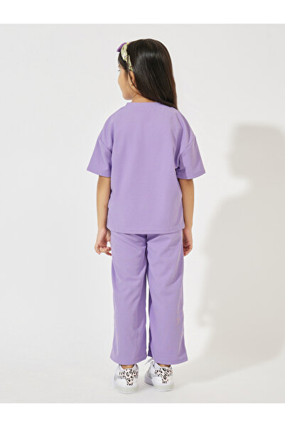 Styli Oversized Waffle Patch Detail T-Shirt & Wide Leg Pant Set