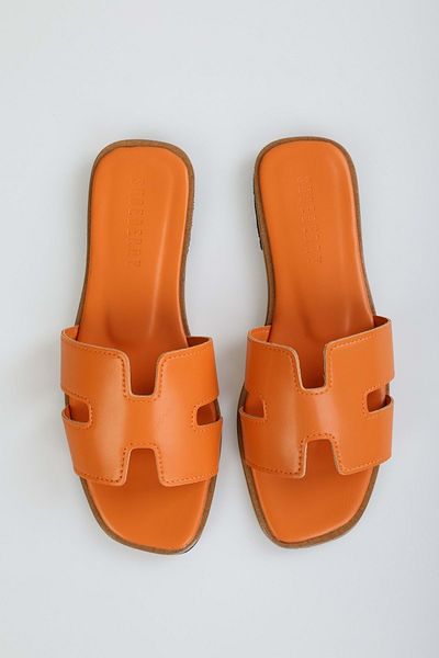 Shoeberry Помаранчеві жіночі плоскі капці Hemsy