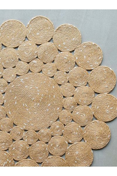 MODAPEK June - Natural Jute Round Circle Carpet Decorative