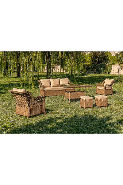 BTK Concept LUPA ESLEM RATTAN BAHÇE MOBİLYASI 3+1+1 MASALI GARANTİLİ