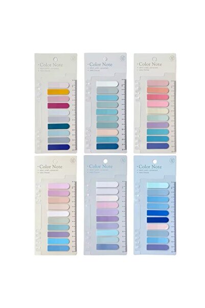 Kawaii 6 Cartea de culori Post-it cu vârf oval, bandă transparentă - 1200 de coli