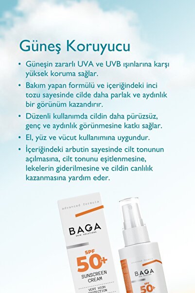 Baga Güneş Koruyucu Krem Spf+
