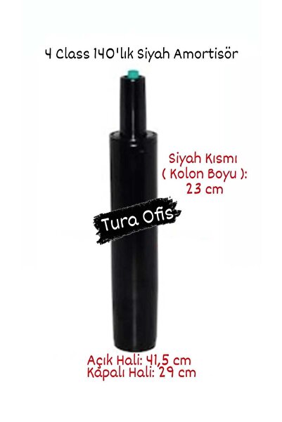 Elayce Ofis 4 Class 140'lık Siyah Amortisör- Ofis Koltuğu Yedek Parçası