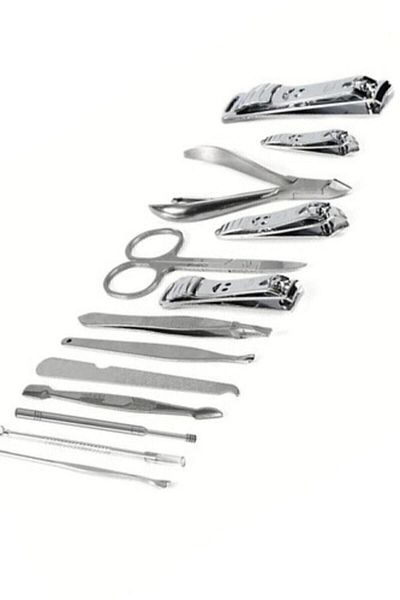 GEFNO 12 Piece Manicure and Pedicure Care Set with Bag - Nail Clipper and File Tweezers