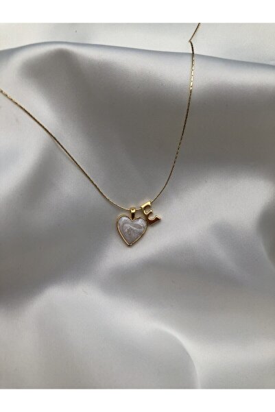 Claritas Takı Kadın Altın Kaplama Sedef Kalpli E Harfli Kolye