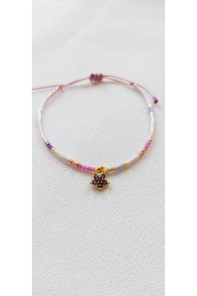 Bella Sera Studio الحد الأدنى من سوار ميوكي الأرجواني مع النجوم