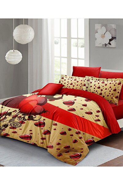 PerlaSera 3D Custom Design - Double Duvet Cover Set, Tightly Woven Cotton Satin, Valentine's Day Gift