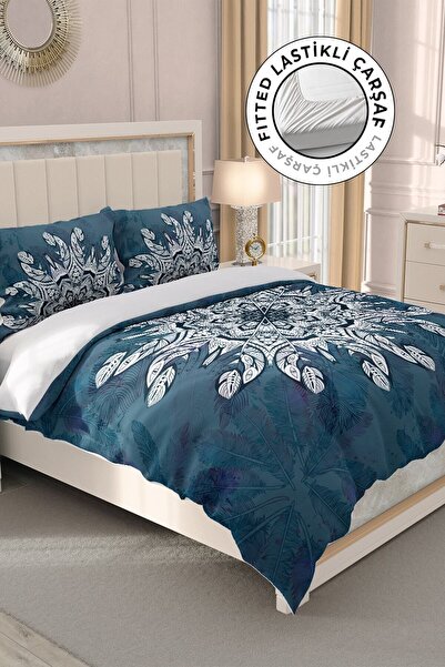 MonoHome Постільна білизна з гумкою, 100% бавовна, сатин, двоспальний комплек...