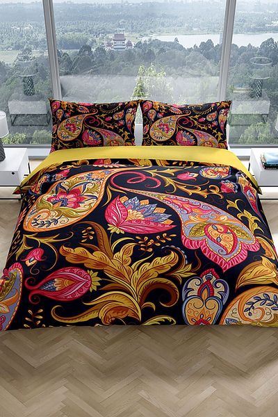 Cattleya Indian 3d Cotton Satin Double Duvet Cover Set